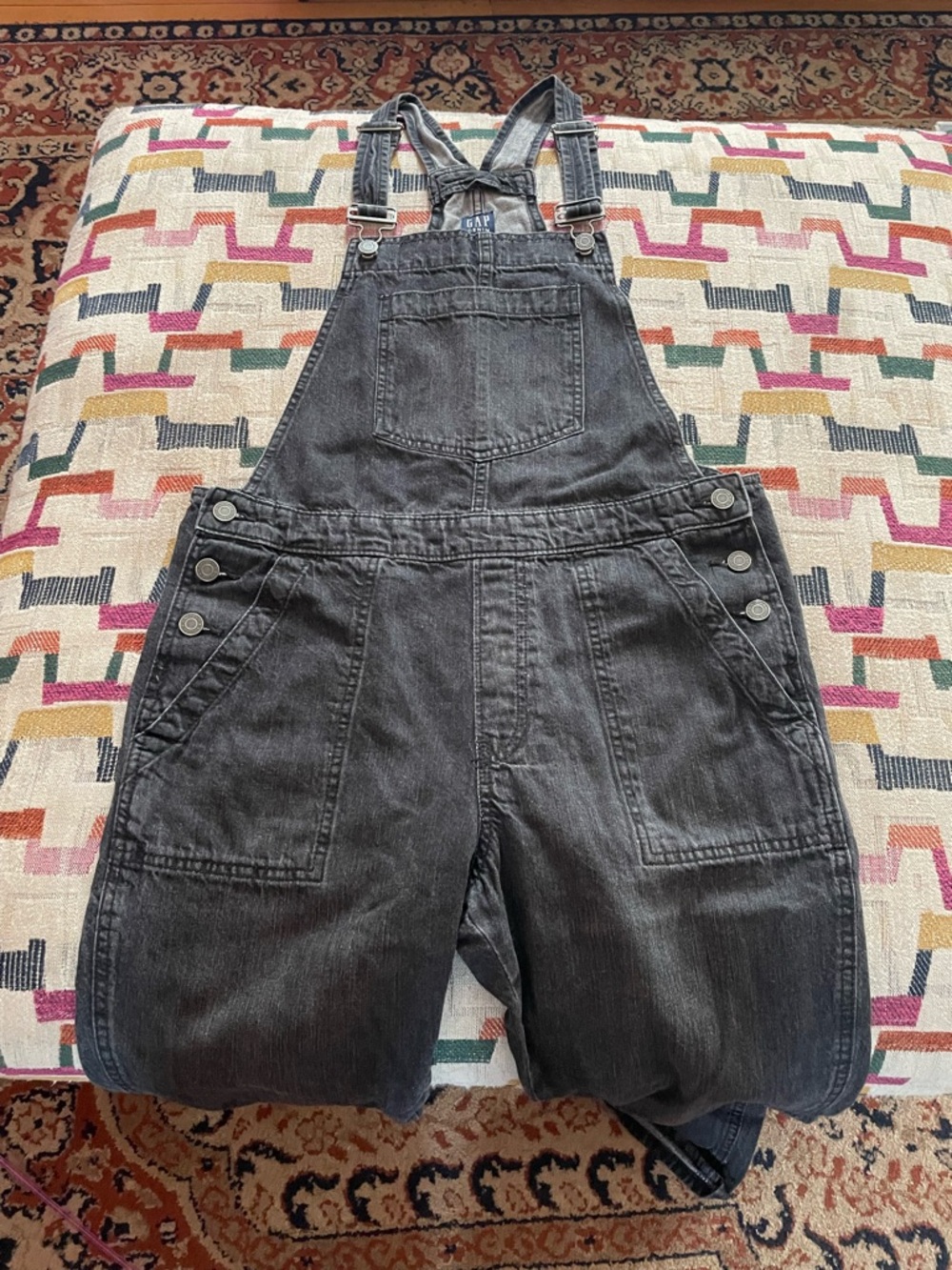 Women’s Black Denim Overalls-Gap